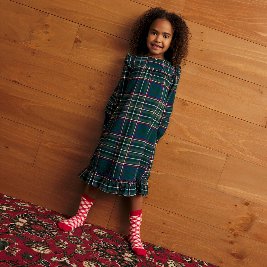 Green Tartan Plaid Flannelette Nightgown