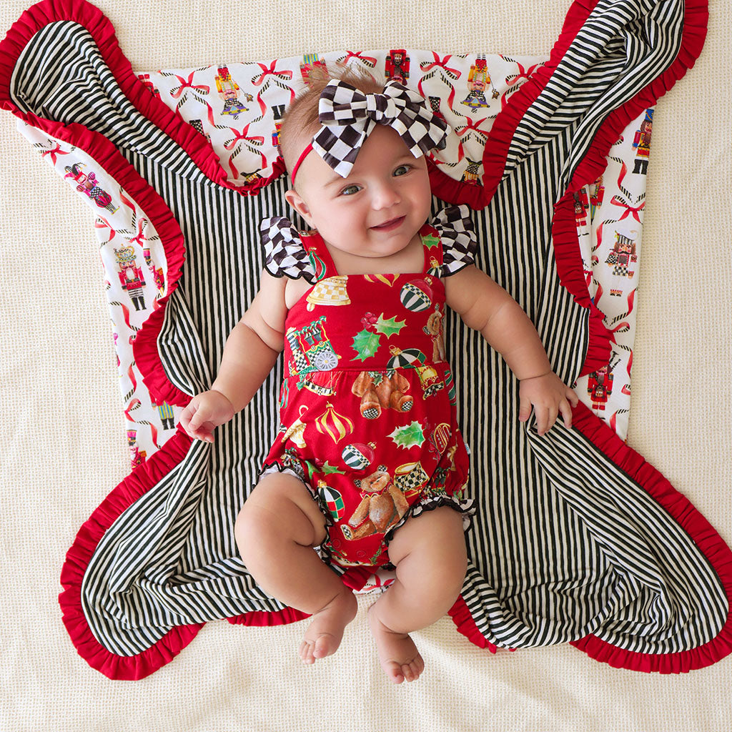 MacKenzie-Childs Holiday Toys Bow Back Bubble Romper