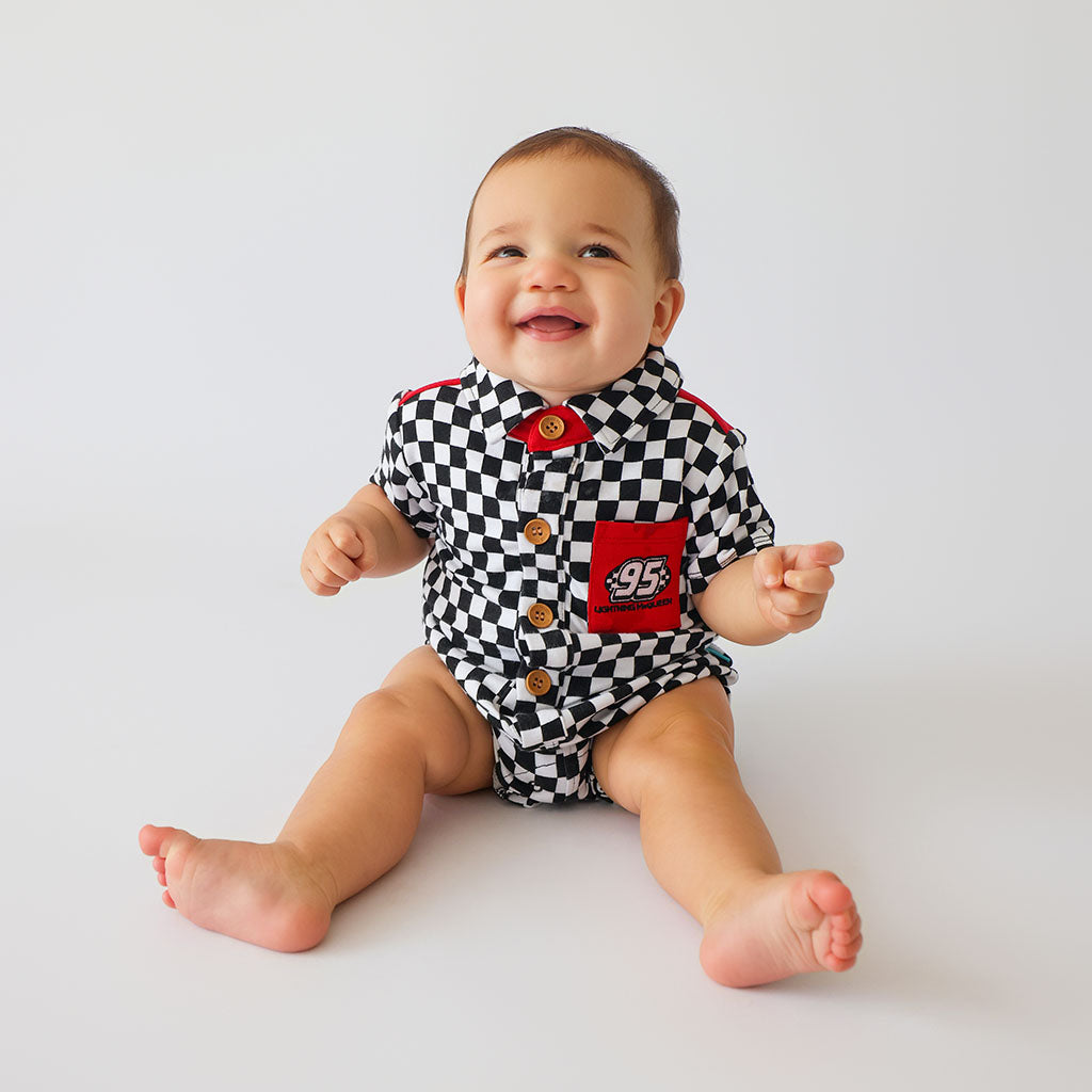 Disney Finish Line French Terry Collared Henley Shortall