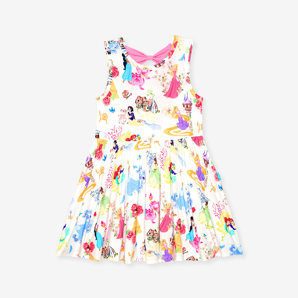 disney princess jersey dress Posh Peanut Girl's Ball Bow Back Twirl Dress, 10Y-12Y, Viscose from Bamboo Cinderella