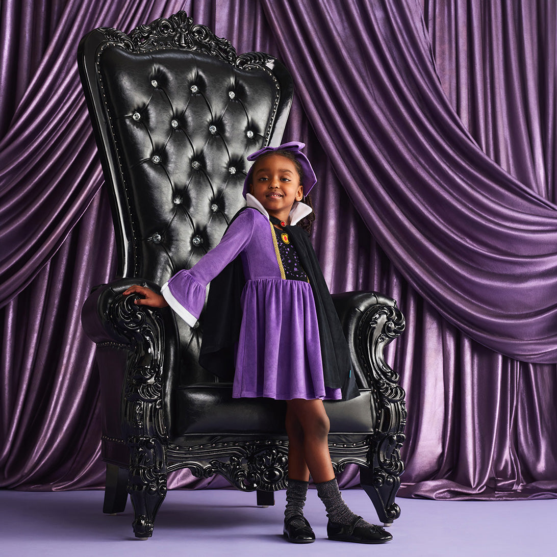 Fairytale Purple Tulle Sleeve Disney The Queen Velour Dress Cape