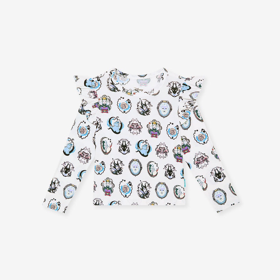 Disney Villain Portraits Ruffled Shoulder Top