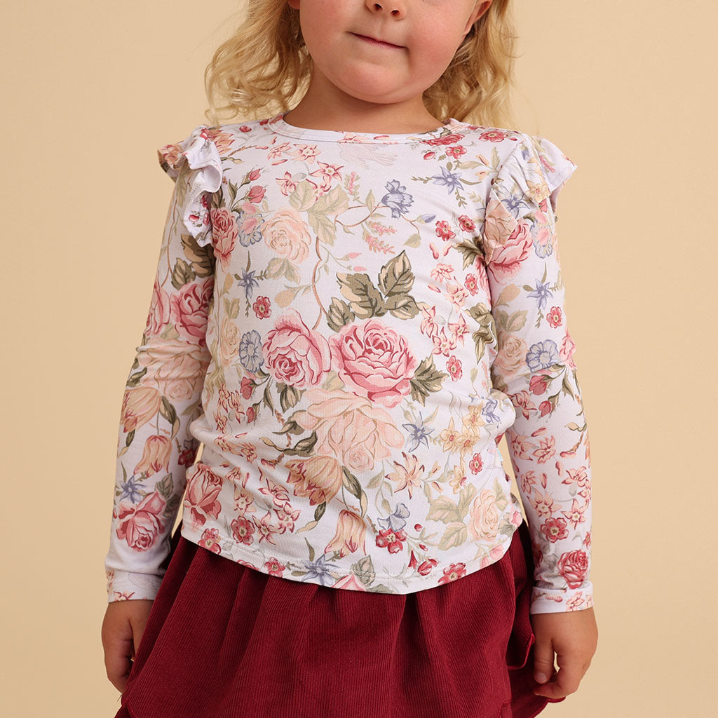 Kristiana Ruffled Shoulder Top