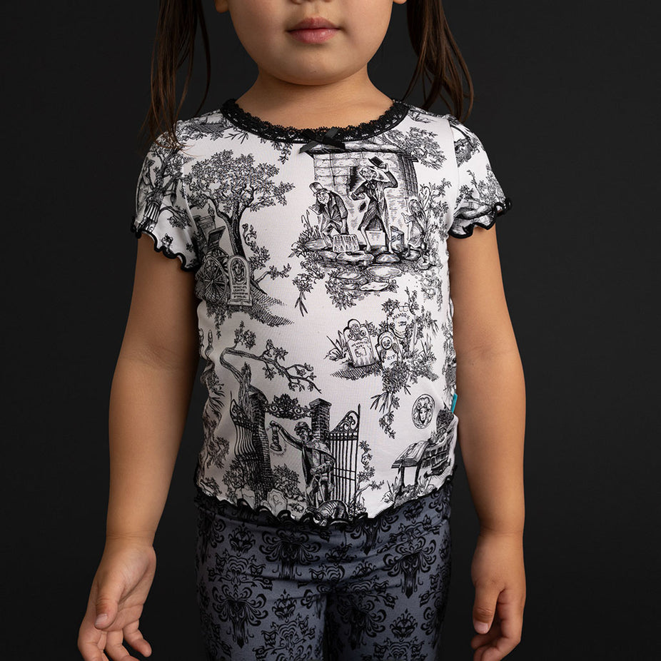 Disney The Haunted Mansion Toile Lettuce Edge Shirt