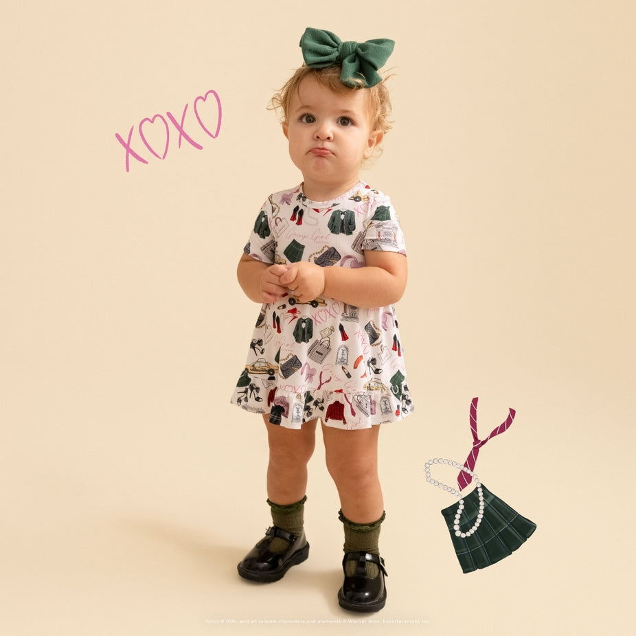 Gossip Girl Ruffled Twirl Bodysuit Dress