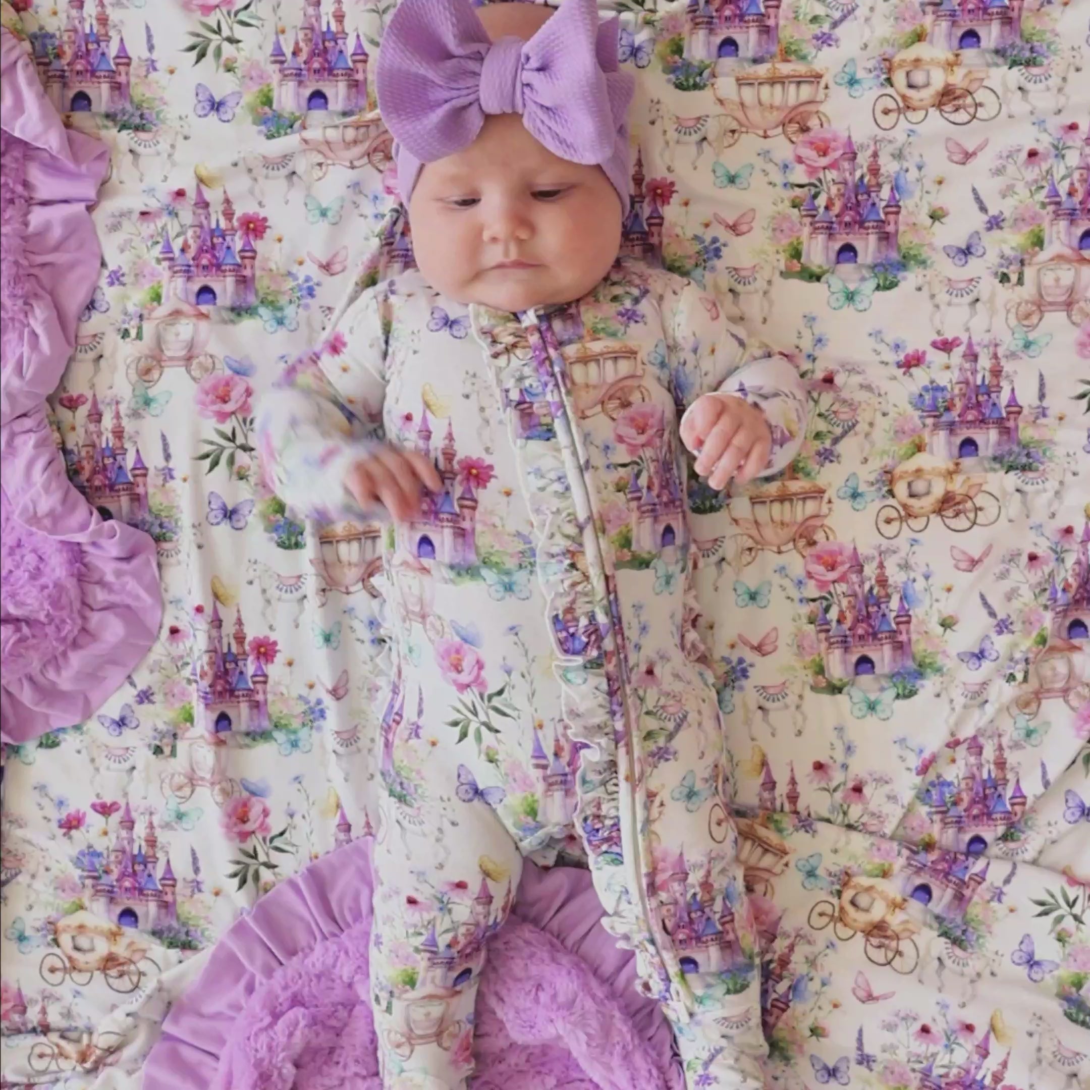 Fairytale Floral Pink Baby Girl Sleeper | Katrina