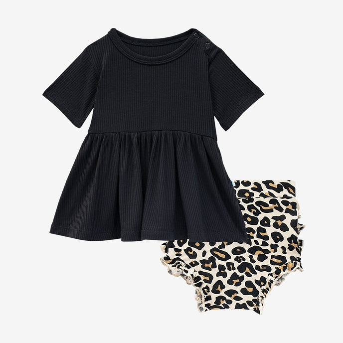 Peplum & Bummie | Lana Leopard Tan | Peplum Bummie Set