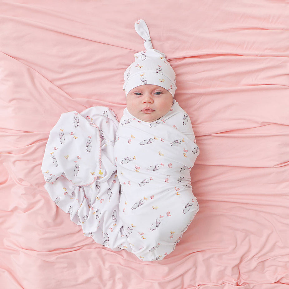 Bunny White Baby Soft Swaddle | Athena