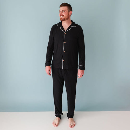 Black Ribbed Men's Relaxed Pant Luxe Loungewear