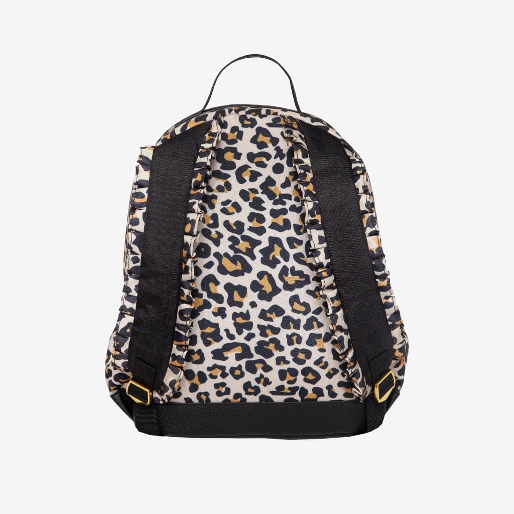 Lana Leopard Tan Ruffled Backpack Back