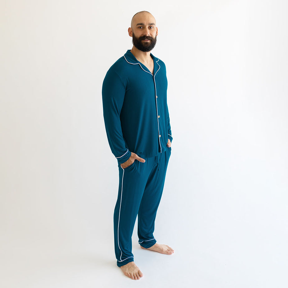Men's Pajama Sleep Bottoms Jurassic Party XL / Blue