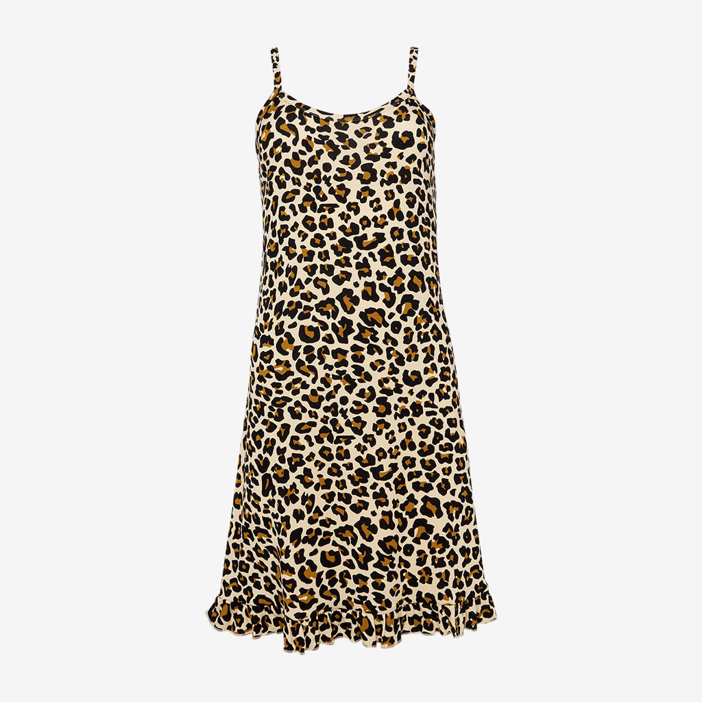 Leopard Brown Spaghetti Slip Dress | Lana Leopard Tan