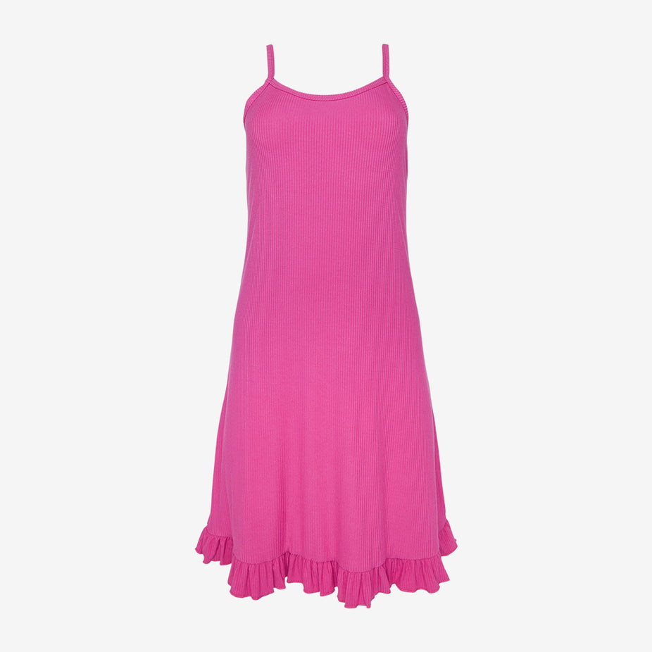Posh Violet Ribbed Women's Sleeveless Slip Dress