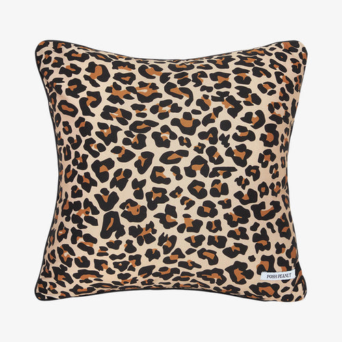 Lana Leopard Tan Square Throw Pillow Cover