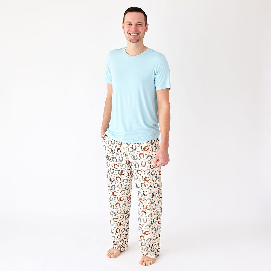 Horseshoe Cream Mens Short Sleeve Pajamas | Kidd
