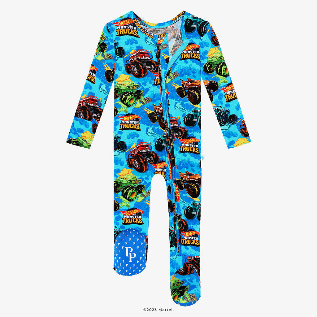 Cars Blue One Piece Baby Footie Pajamas