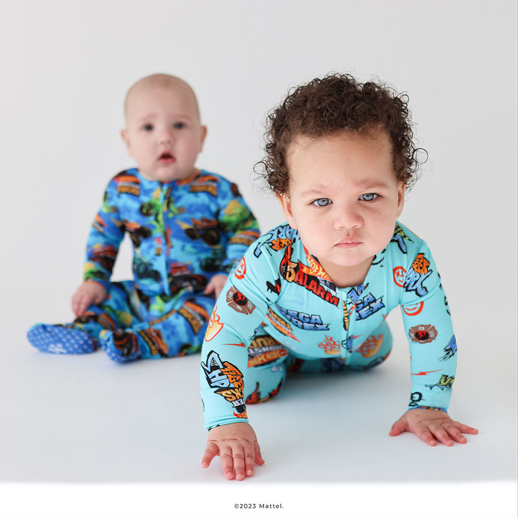 Cars Blue One Piece Baby Footie Pajamas