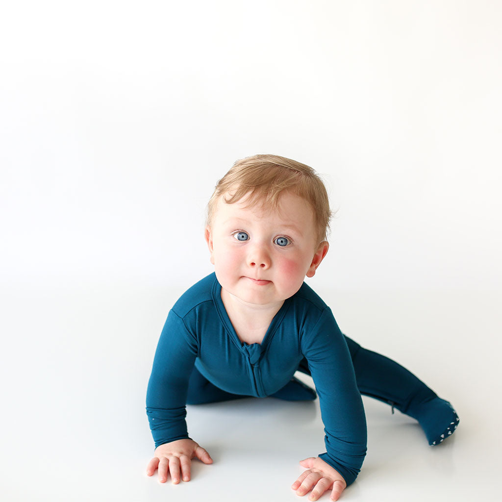 Sailor Blue Footie Zippered One Piece